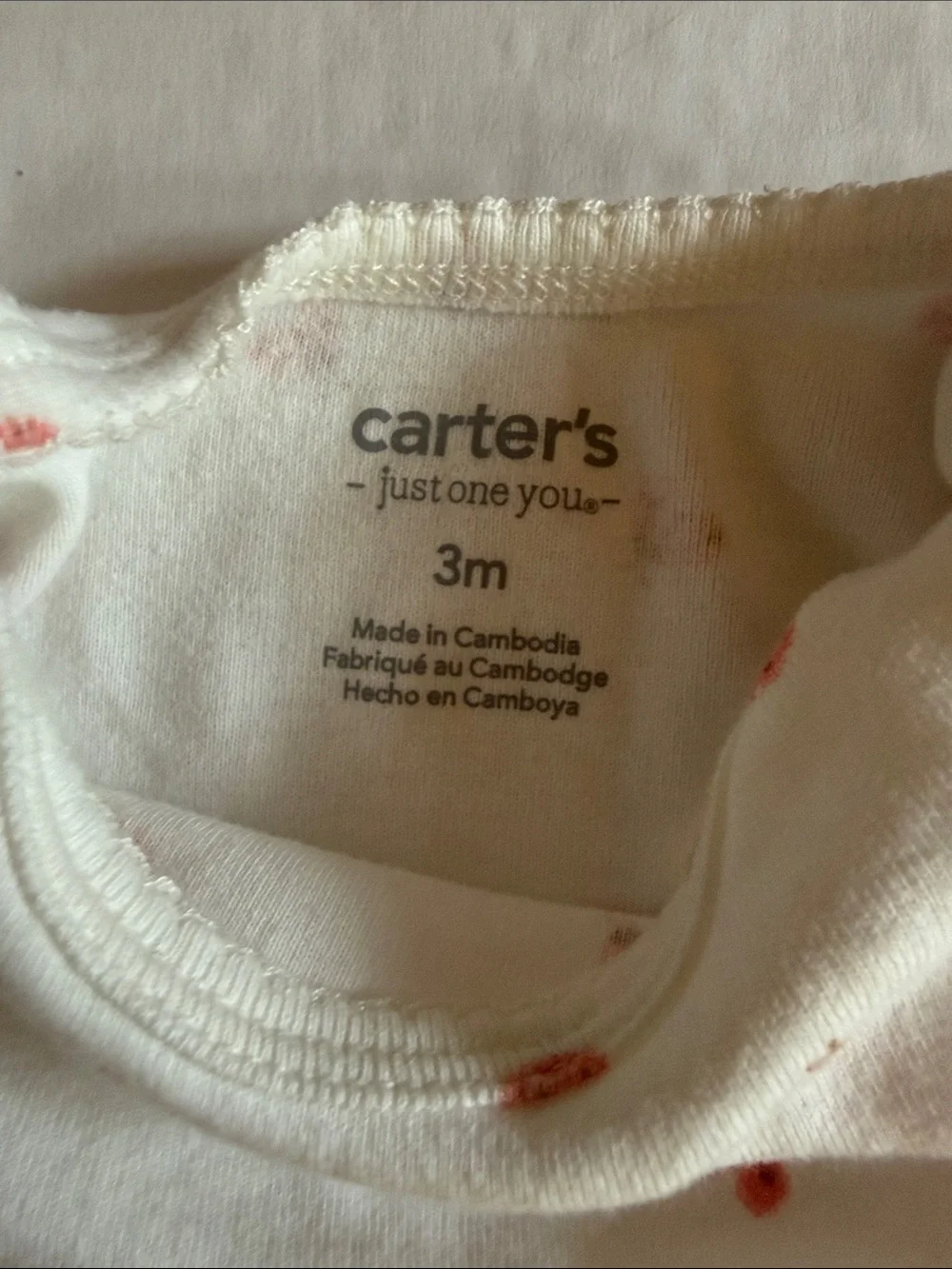 Carter's White Onesie with Ladybugs & Navy Knit Jeans
